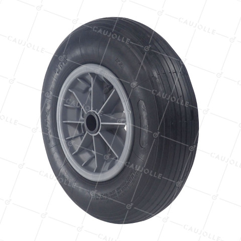 RUEDA DE CARRETILLA INFLABLE DIÁMETRO 400 MM CARGA 150 KG PARA EJE DE 30 MM - S1006P L30 POM • Caujolle