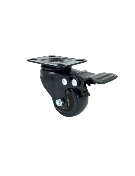 RUEDA NEGRA DE MANUTENCIÓN CON FRENO DE POLIURETANO DIÁMETRO 50 MM CARGA 40KG - S2PU 50AF