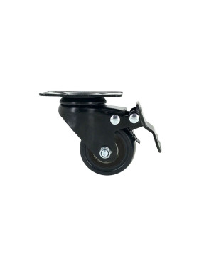 RUEDAS NEGRA DE MANUTENCIÓN CON FRENO DE POLIURETANO DIÁMETRO 50 MM CARGA 40KG - S2PU 50AF