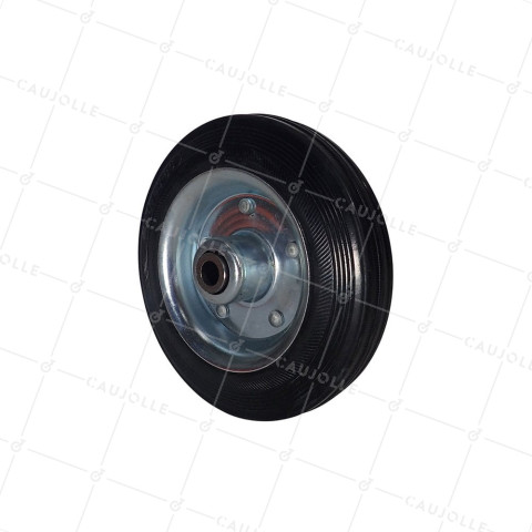 Rueda DE MANUTENTION EN CAOUTCHOUC DE DIÁMETRO 160MM JANTE TOLE A Cojinete DE 20MM - S2000TS 160R20 • Caujolle