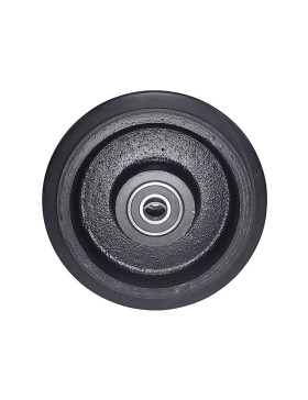 RUEDA DE HIERRO FUNDIDO CON BANDAJE FLEXIBLE, DIÁMETRO DE 250 MM, CARGA DE 600 KG, EJE DE 30 MM - S2750F250