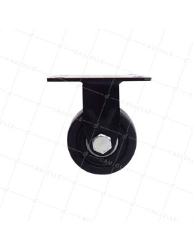 Rotante FIJA EXTRA BAJA EN NYLON FIBRADO FUERTE CARGA DIÁMETRO 75 MM CARGA 600 KG - NEGRO SURB 75 FIJO