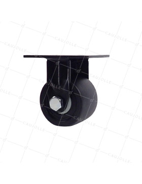 Rotante FIJA EXTRA BAJA EN NYLON FIBRADO FUERTE CARGA DIÁMETRO 75 MM CARGA 600 KG - NEGRO SURB 75 FIJO • Caujolle