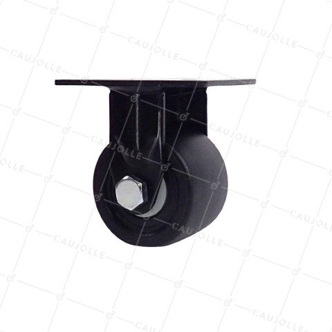 Rotante FIJA EXTRA BAJA EN NYLON FIBRADO FUERTE CARGA DIÁMETRO 75 MM CARGA 600 KG - NEGRO SURB 75 FIJO • Caujolle