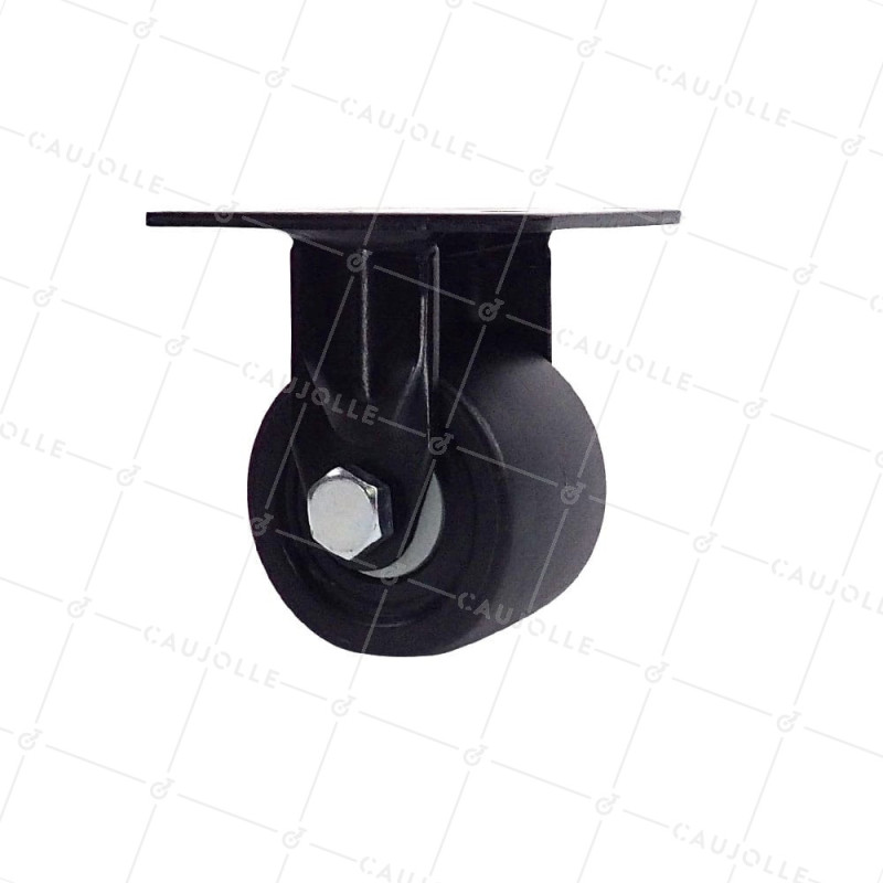 Rotante FIJA EXTRA BAJA EN NYLON FIBRADO FUERTE CARGA DIÁMETRO 75 MM CARGA 600 KG - NEGRO SURB 75 FIJO