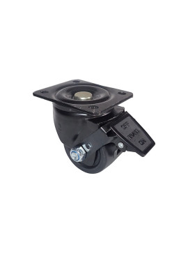 Rotante PIVOTANTE EXTRA BAJA EN NYLON FIBRA FUERTE CARGA DIÁMETRO 75 MM CARGA 600 KG - BLACK SURB 75PAF