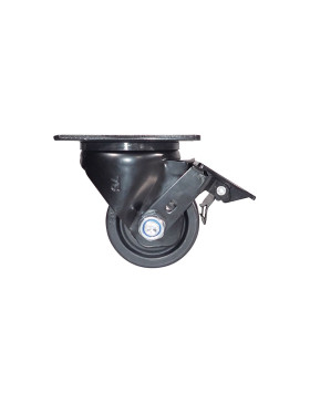 Rotante PIVOTANTE EXTRA BAJA EN NYLON FIBRA FUERTE CARGA DIÁMETRO 75 MM CARGA 600 KG - BLACK SURB 75PAF