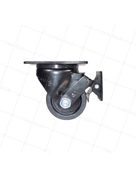 Rotante PIVOTANTE EXTRA BAJA EN NYLON FIBRA FUERTE CARGA DIÁMETRO 75 MM CARGA 600 KG - BLACK SURB 75PAF