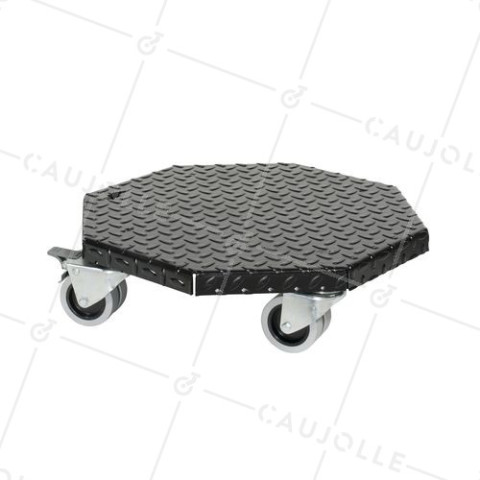 PLATAFORMA DE ACERO PINTURA NEGRA ULTRA RESISTENTE PARA MACETAS REDONDAS DE 45 CM DE DIÁMETRO CARGA 300 KG - BLACK OCTO 45 • Caujolle