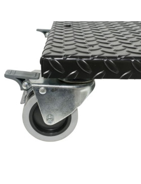 PLATAFORMA DE ACERO ULTRA ROBUSTA NEGRA A Rotantes CARGA 300 KG -BLACK SQUARE 50