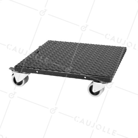 PLATAFORMA DE ACERO ULTRA ROBUSTA NEGRA A Rotantes 50 CM X 50 CM CARGA 300 KG - BLACK SQUARE 50 • Caujolle