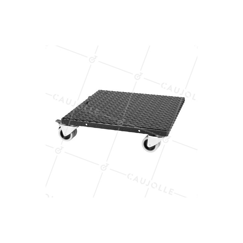 PLATAFORMA DE ACERO ULTRA ROBUSTA NEGRA A Rotantes CARGA 300 KG -BLACK SQUARE 50