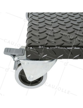 PLATAFORMA DE ACERO ULTRA ROBUSTA NEGRA A Rotantes CARGA 300 KG -BLACK SQUARE 50