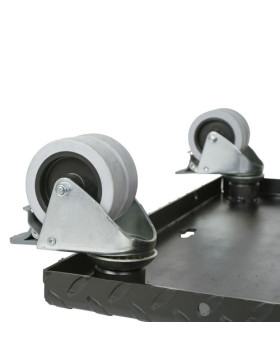 PLATAFORMA DE ACERO ULTRA ROBUSTA NEGRA A Rotantes CARGA 300 KG -BLACK SQUARE 50