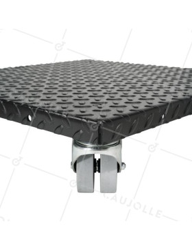 PLATAFORMA DE ACERO ULTRA ROBUSTA NEGRA A Rotantes CARGA 300 KG -BLACK SQUARE 50