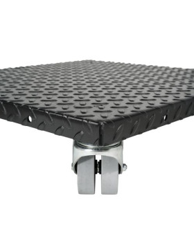 PLATAFORMA DE ACERO ULTRA ROBUSTA NEGRA A Rotantes CARGA 300 KG -BLACK SQUARE 50