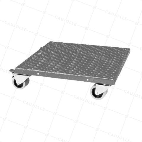 PLATAFORMA DE ACERO ULTRA ROBUSTA GRIS A Rotantes 50 CM X 50 CM CARGA 300 KG - FUERTE CUADRADO 50 • Caujolle