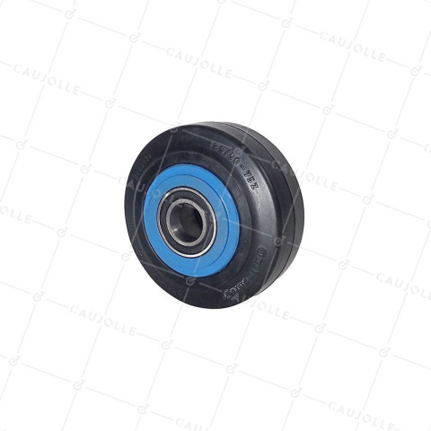 RUEDA DE HIERRO FUNDIDO CON BANDAJE FLEXIBLE, DIÁMETRO DE 125 MM, EJE DE 20 MM - S2750F125/50 • Caujolle