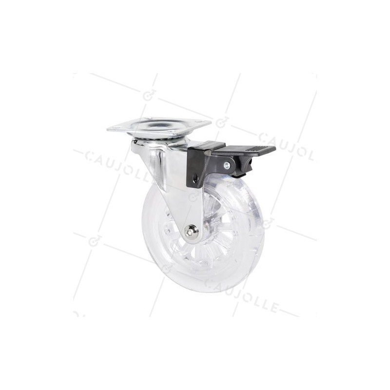 Rotante PIVOTANTE A FRENO TRANSPARENTE DISEÑO DIÁMETRO 100 MM CARGA 75 KG - S140TR 100 PAF