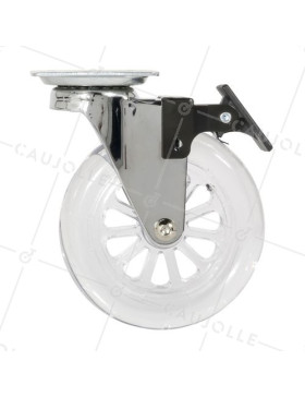 Rotante PIVOTANTE A FRENO TRANSPARENTE DISEÑO DIÁMETRO 100 MM CARGA 75 KG - S140TR 100 PAF