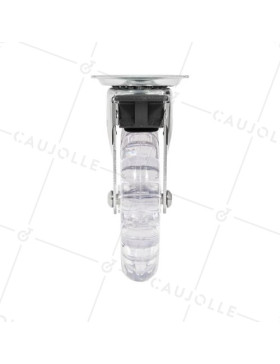 Rotante PIVOTANTE A FRENO TRANSPARENTE DISEÑO DIÁMETRO 100 MM CARGA 75 KG - S140TR 100 PAF