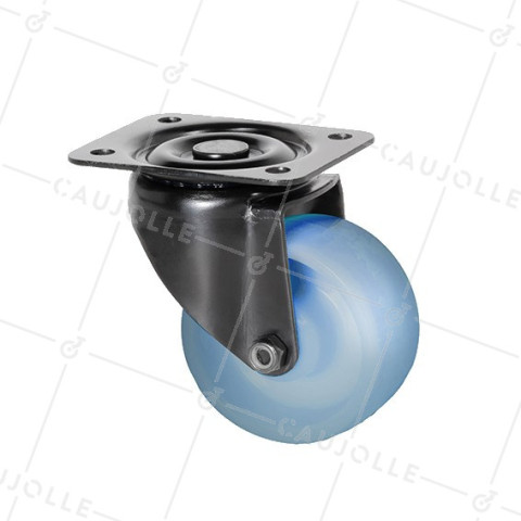 Rotante PHOSFORESCENTE AZUL A Placa PIVOTANTE DIÁMETRO 65MM CARGA 60KG - FOSFO 65 • Caujolle