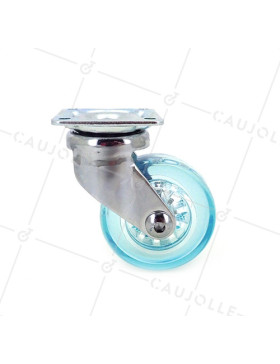 RUEDA DE DISEÑO TRANSPARENTE AZUL CON UN DIÁMETRO DE 50 MM CARGA 35 KG - CRYSTALB50P