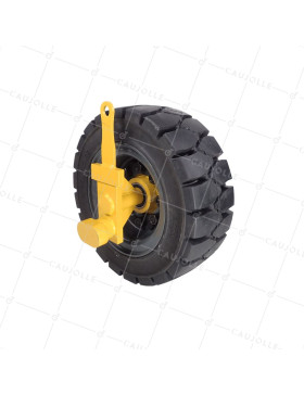 RUEDAS DE CONTENEDOR PARA REMOLQUE CON FIJACIÓN LATERAL DIÁMETRO 413 MM CARGA 3000 KG • Caujolle
