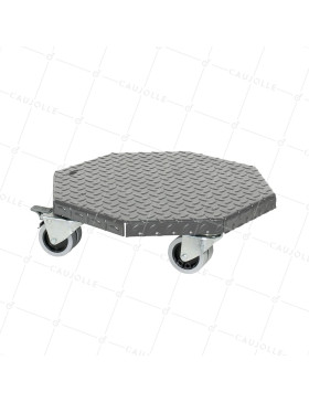 PLATAFORMA DE ACERO PINTURA GRIS ULTRA RESISTENTE PARA MACETAS REDONDAS DE 45 CM DE DIÁMETRO CARGA 300 KG - STRONG OCTO 45 • Caujolle