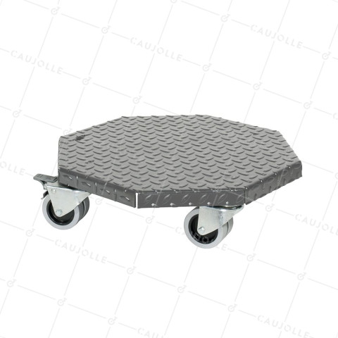 PLATAFORMA DE ACERO PINTURA GRIS ULTRA RESISTENTE PARA MACETAS REDONDAS DE 45 CM DE DIÁMETRO CARGA 300 KG - STRONG OCTO 45 • Caujolle