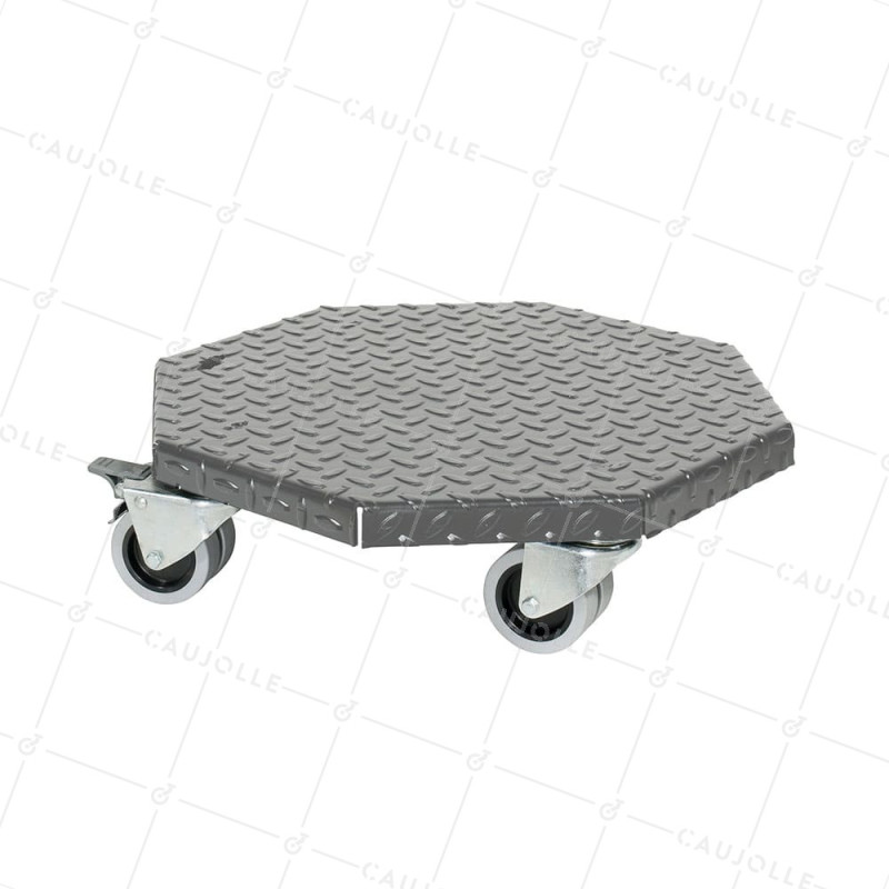PLATAFORMA DE ACERO PINTURA GRIS ULTRA RESISTENTE PARA MACETAS REDONDAS DE 45 CM DE DIÁMETRO CARGA 300 KG - STRONG OCTO 45