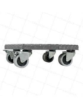 PLATAFORMA DE ACERO PINTURA GRIS ULTRA RESISTENTE PARA MACETAS REDONDAS DE 45 CM DE DIÁMETRO CARGA 300 KG - STRONG OCTO 45