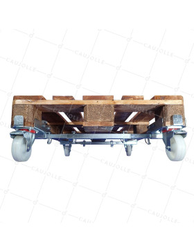 KIT DE Rotantes PIVOTANTES PARA PALETA EURO INSTALACIÓN 60 SEGUNDOS CARGA 1000 KG