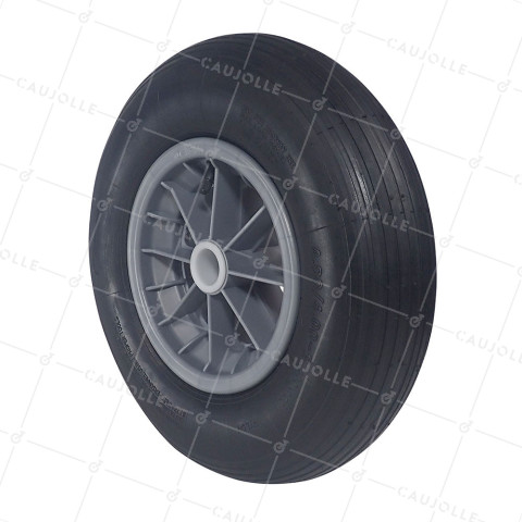 Rueda de carretilla GONFLABLE DIÁMETRO 360 MM CARGA 150 KG PARA EJE DE 32 MM - S1006P 3.50/8 L32 POM • Caujolle