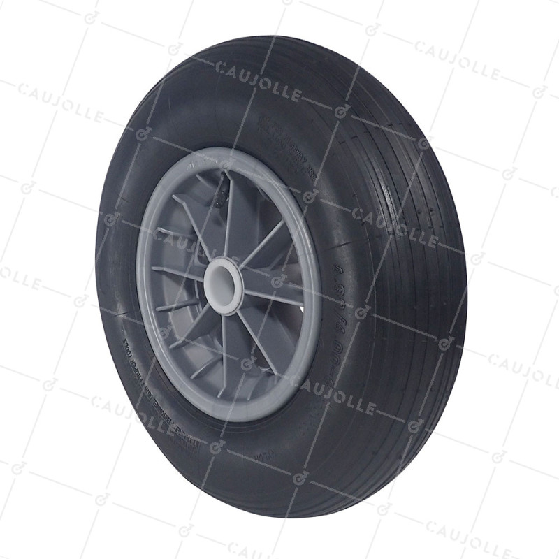 Rueda de carretilla GONFLABLE DIÁMETRO 360 MM CARGA 150 KG PARA EJE DE 32 MM - S1006P 3.50/8 L32 POM