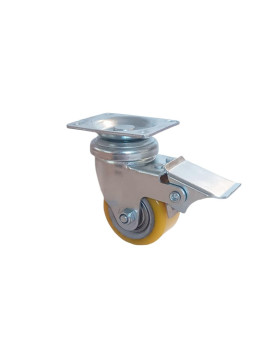 Rotante PIVOTE A FRENO EN POLIURETANO LLANTA DE ALUMINIO DIÁMETRO 50 MM CARGA 180KG - S74AR 50 AF