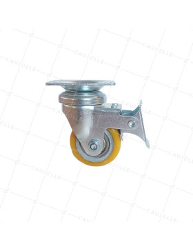 Rotante PIVOTE A FRENO EN POLIURETANO LLANTA DE ALUMINIO DIÁMETRO 50 MM CARGA 180KG - S74AR 50 AF