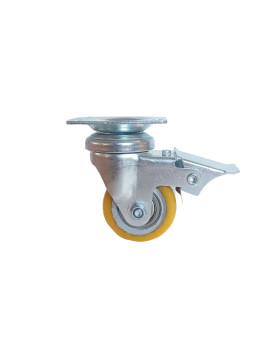 Rotante PIVOTE A FRENO EN POLIURETANO LLANTA DE ALUMINIO DIÁMETRO 50 MM CARGA 180KG - S74AR 50 AF