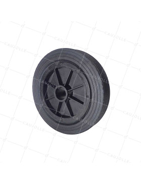 Rueda DE MANUTENTION CAUCHO DIÁMETRO 250 MM CARGA 200KG EJE LISO 37 MM - S2000PS250A37 • Caujolle