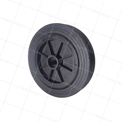 Rueda DE MANUTENTION CAUCHO DIÁMETRO 250 MM CARGA 200KG EJE LISO 37 MM - S2000PS250A37 • Caujolle
