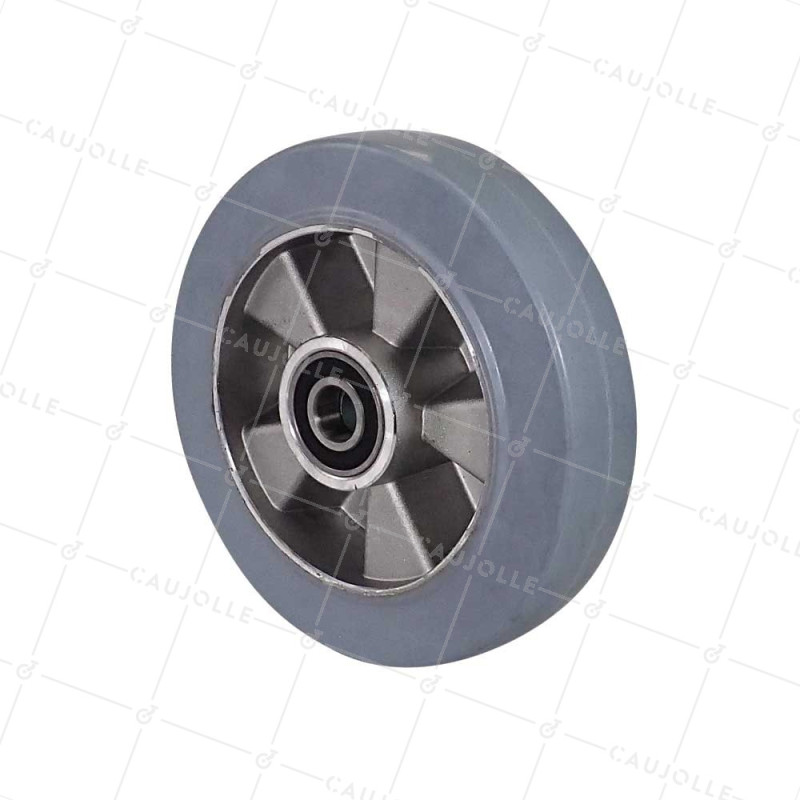 Rueda NO TACHANTE A ABSORCIÓN DE CHOQUE DIÁMETRO 200 MM CARGA 450KG EJE 20 MM BOLAS - S2014 200 CAOU GRIS B20