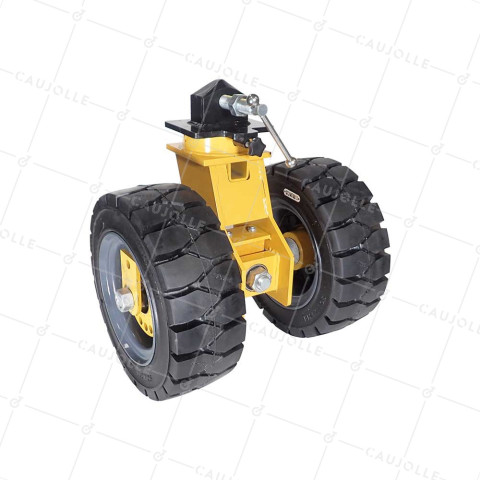 Rotante DE CONTENEDOR DE CAUCHO DOBLE Rueda DIÁMETRO 413 MM 2000 KG • Caujolle