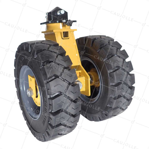 Rotante DE CONTENEDOR DE CAUCHO DOBLE RUEDA DIÁMETRO 541 MM CARGA 2500 KG • Caujolle