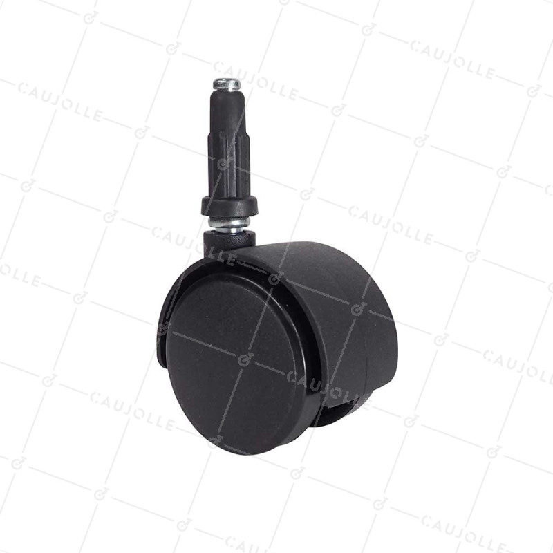 RUEDA DE SILLA CON ENGANCHE DIÁMETRO 50 MM CON EJE LISO DE 7 MM CARGA 50 KG - S49TL 50/7