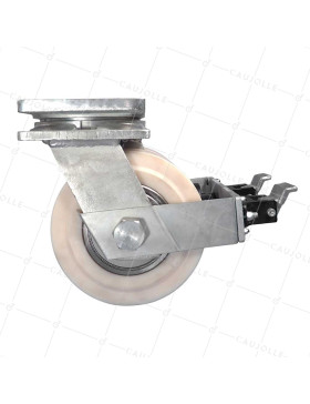 Rotante PIVOTANTE A FRENO EN NYLON DIÁMETRO 250 MM CARGA 7500 KG - STEC NYLON DOBLE 250 PAF