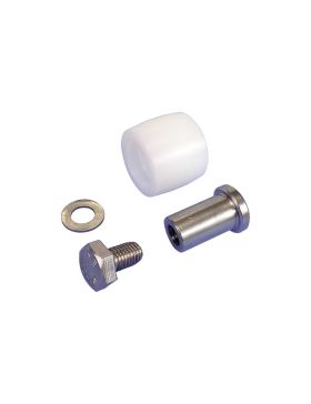 PROTECTOR GUÍA DE INOX ANTIOXIDANTE PARA PORTAL CORREDERO DIÁMETRO 35 MM LARGO 30 MM CON PERNO DE 10 MM