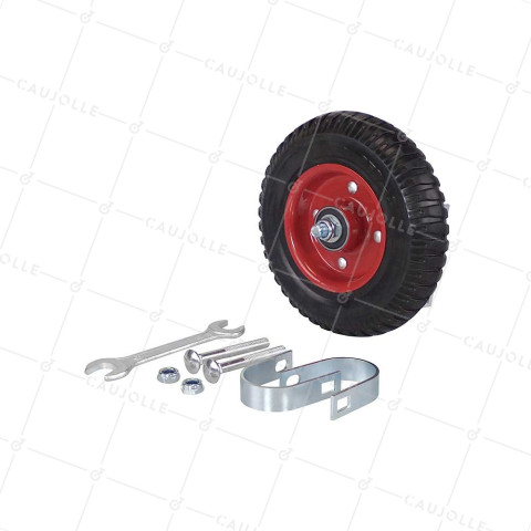 Ruedas DE BARRERA FIJA MONO RUEDA DIÁMETRO 200 MM CARGA 150 KG PARA TUBOS DE 40 A 50 MM • Caujolle