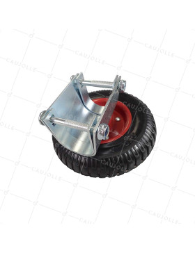 Ruedas DE BARRERA FIJA MONO RUEDA DIÁMETRO 200 MM CARGA 150 KG PARA TUBOS DE 40 A 50 MM