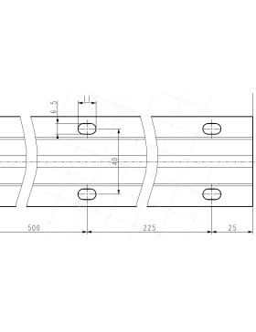 CARTÓN DE 5 RAILS A VISAR EN ACERO GALVANIZADO DE FUERTE ESPESOR 3 MM Canal V / 2 METROS