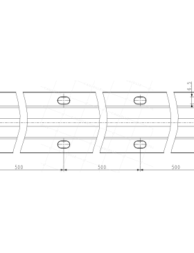 CARTÓN DE 5 RAILS A VISAR EN ACERO GALVANIZADO DE FUERTE ESPESOR 3 MM Canal V / 2 METROS
